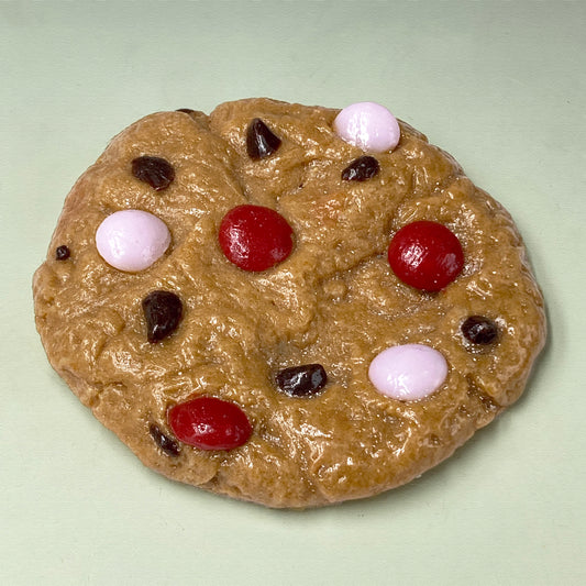 Glass Valentine Monster Cookie Topped with Red & Pink Chocolate Candies (76-134VAL)
