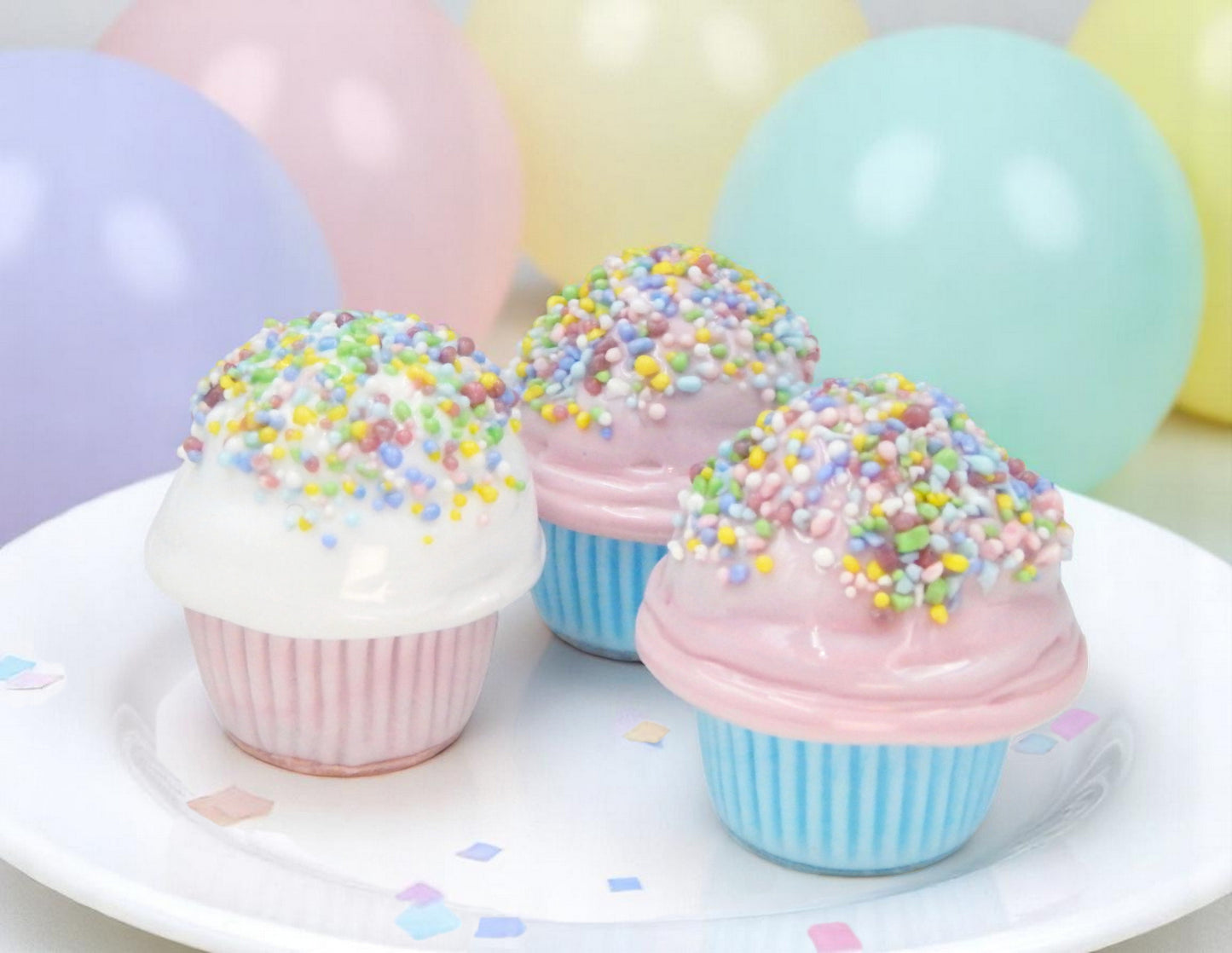 Art Glass Pastel Sprinkles Mini Cupcake Truffles (27-123+)