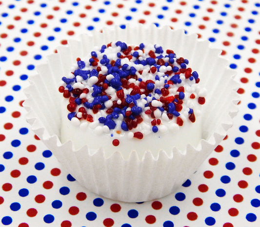 Patriotic White Chocolate with Red, White & Blue Sprinkles (12-121WEH)