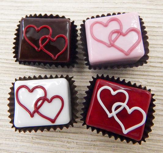 Chocolate Treats with Creamy Double Hearts - Assorted Colors (14-015+)