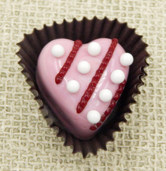 Strawberry Chocolate Heart with Lines & Dots (14-049SHW)