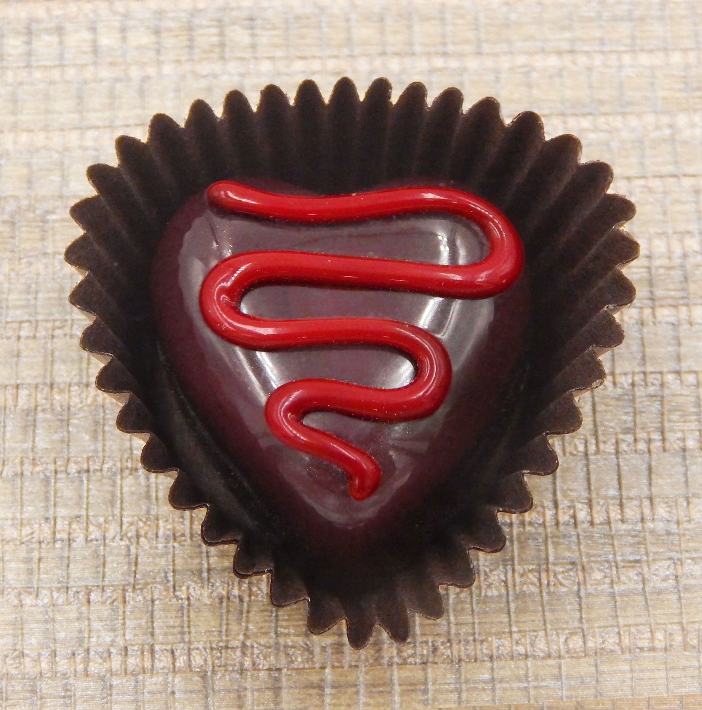 Heart-Shaped Chocolate Treats with Drizzles of Creamy Frosting - Assorted Colors (14-059+)