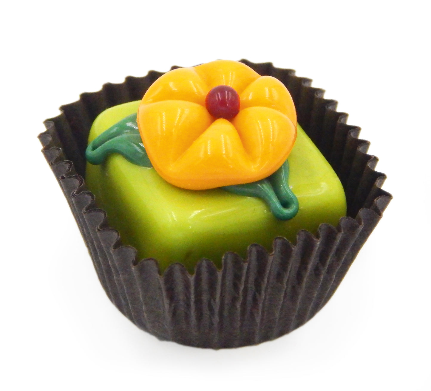Pistachio Cube with Mango Flower (15-024PGH)