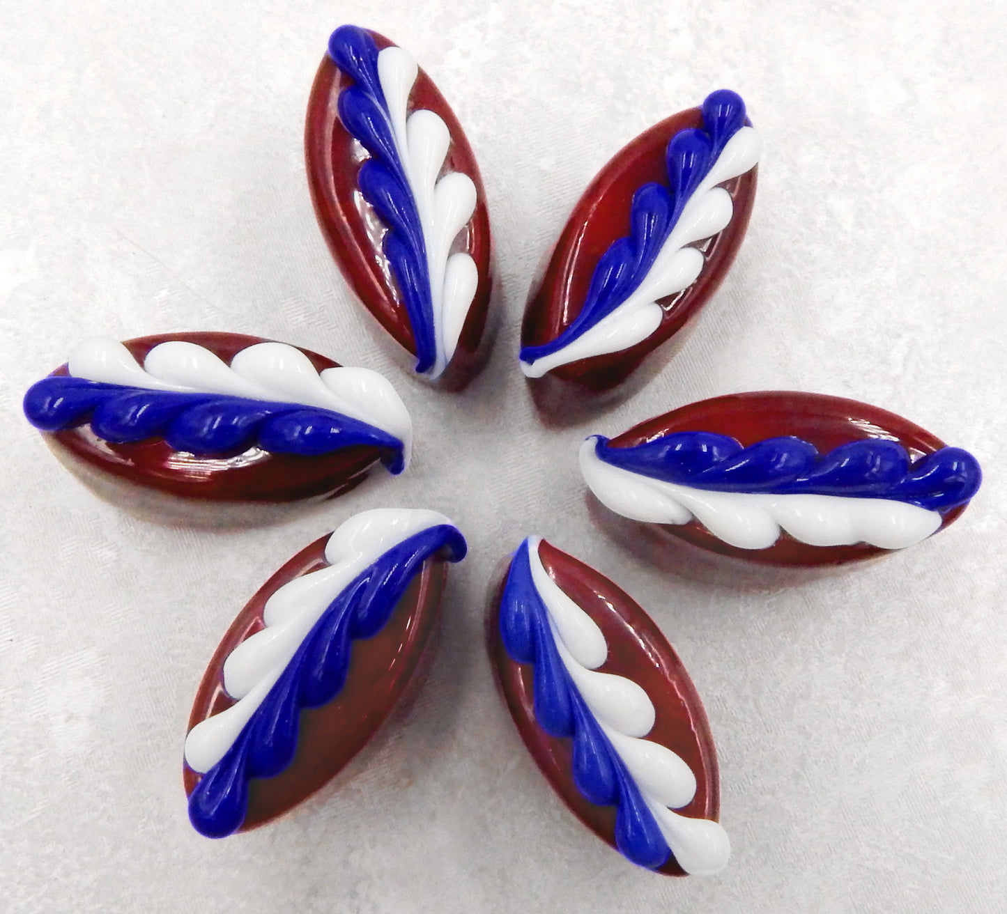 Patriotic Red, White & Blue Chocolate  Fern Design (18-049+)