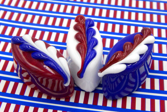 Patriotic Red, White & Blue Chocolate  Fern Design (18-049+)