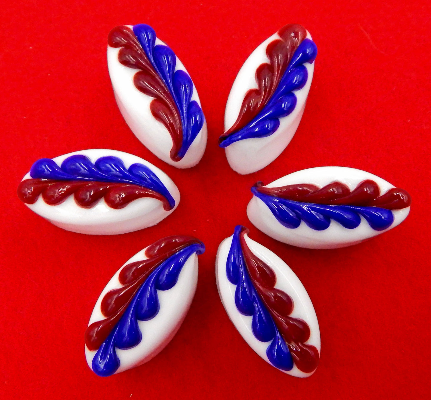 Patriotic Red, White & Blue Chocolate  Fern Design (18-049+)