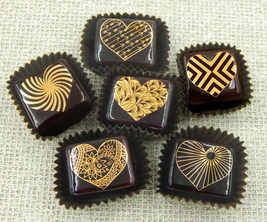 Chocolates with Gold Hearts - Assorted Designs (20-040+)