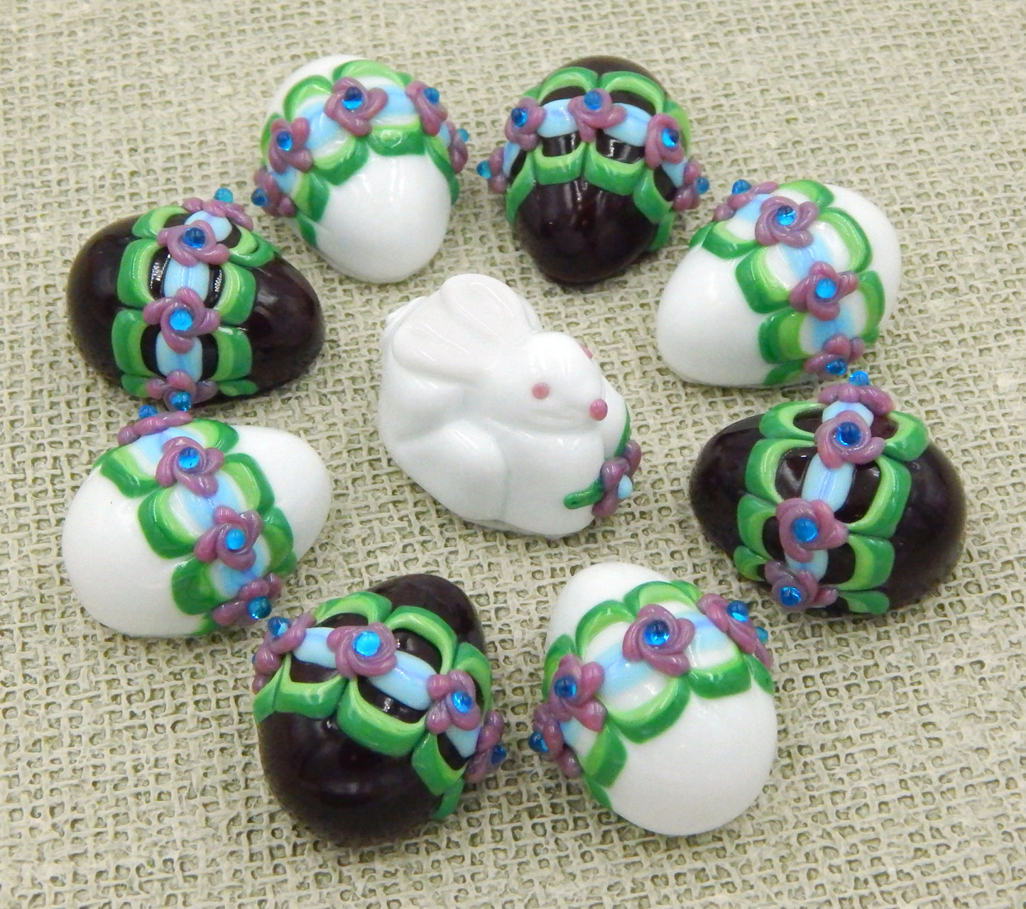 Chocolate Decorated Easter Egg with Flower Band (24-029+)