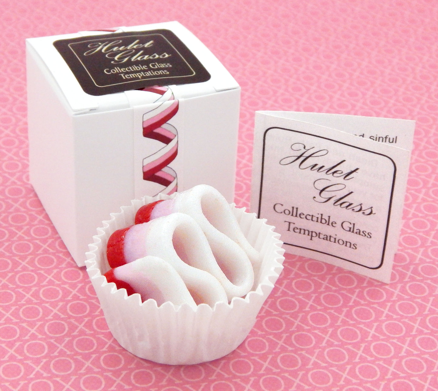Valentine Ribbon Candy Collectible Art Glass Treat (25-028HSW)