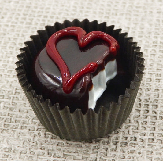 Bitten Chocolate with Dark Cherry Red Heart (B14-011CHW)