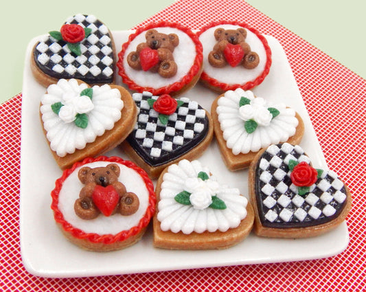 Glass Valentine Tea Cookie,  Mini Ornament or Pendant (71-200+)