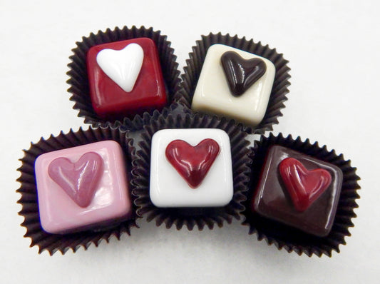 Cube Chocolates with Hearts - Assorted Colors (14-024+)