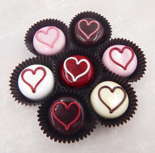 Chocolates with Line Hearts - Assorted Colors (14-011+)