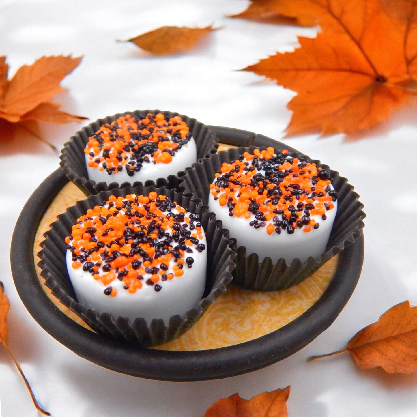 Halloween Chocolate with Bright Orange & Black Sprinkles (12-121WKO)