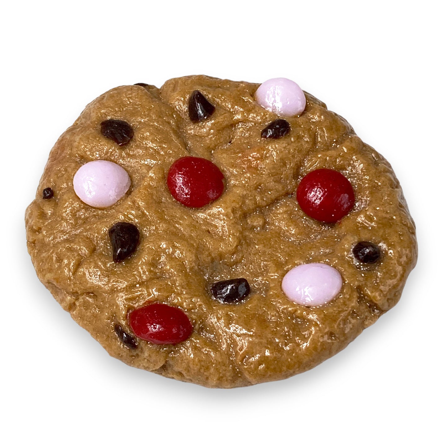 Glass Valentine Monster Cookie Topped with Red & Pink Chocolate Candies (76-134VAL)