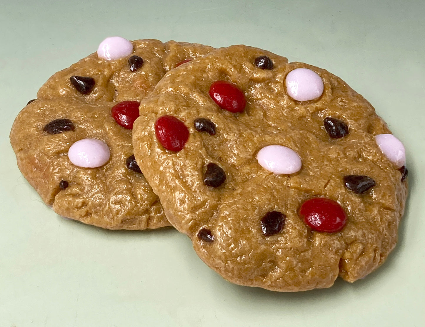 Glass Valentine Monster Cookie Topped with Red & Pink Chocolate Candies (76-134VAL)