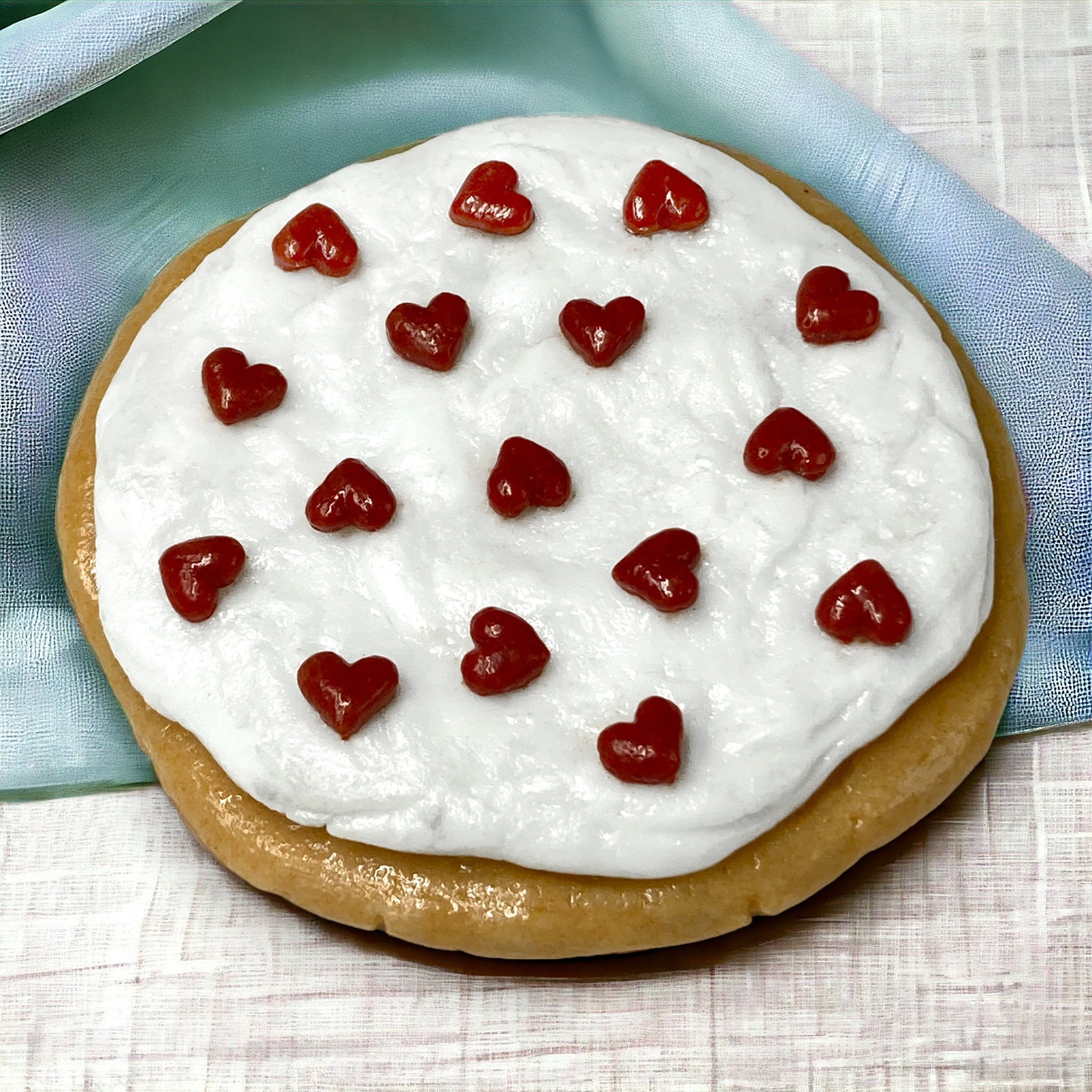 Valentine Glass Sugar Cookies Sprinkled with Hearts (76-223+)