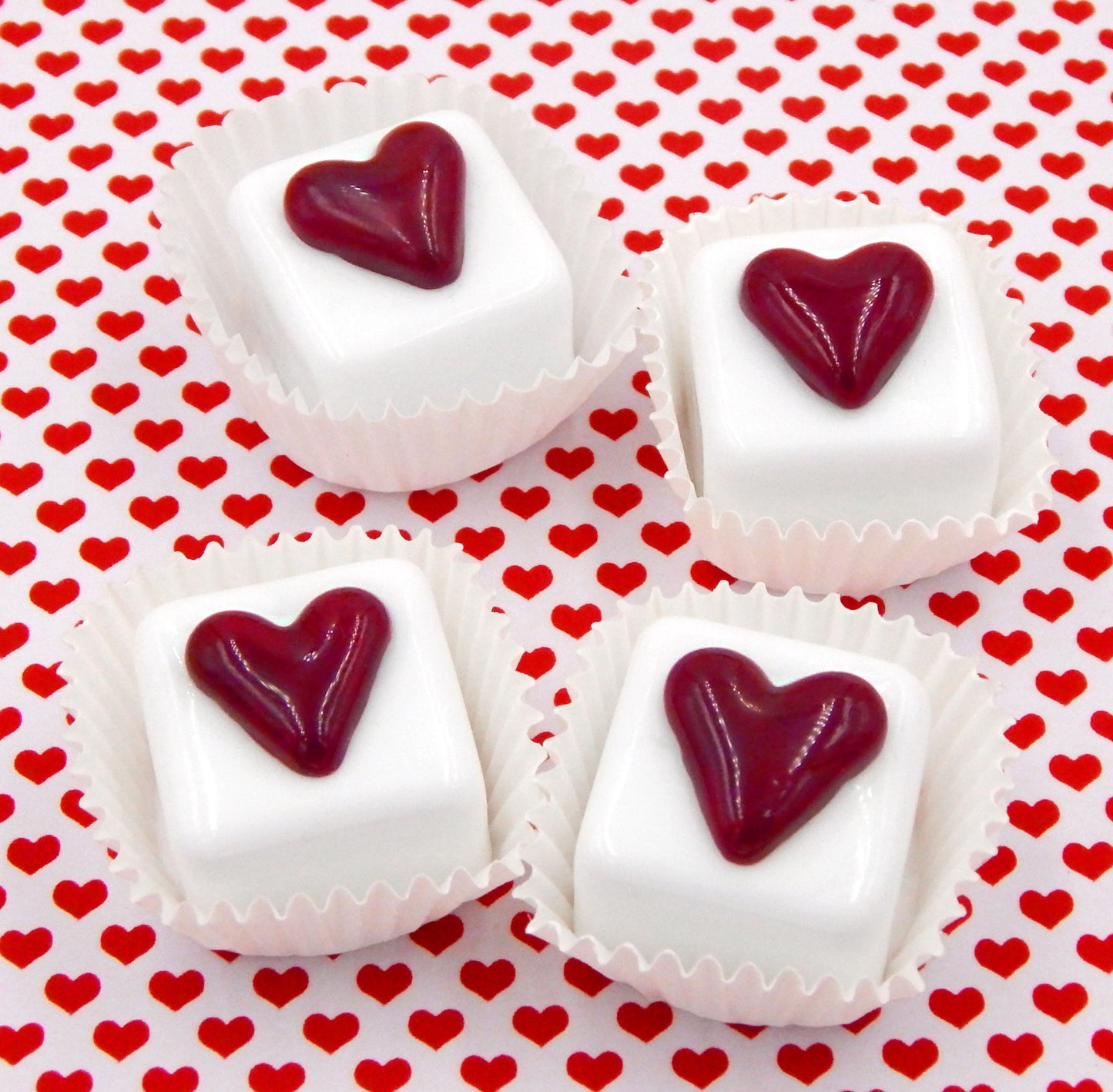 Cube Chocolates with Hearts - Assorted Colors (14-024+)
