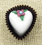 Heart Shaped Chocolates with Flowers - Assorted Colors (14-039+)