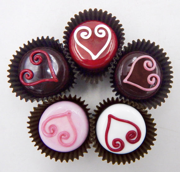 Chocolates with Curly Hearts - Assorted Colors (14-041+)