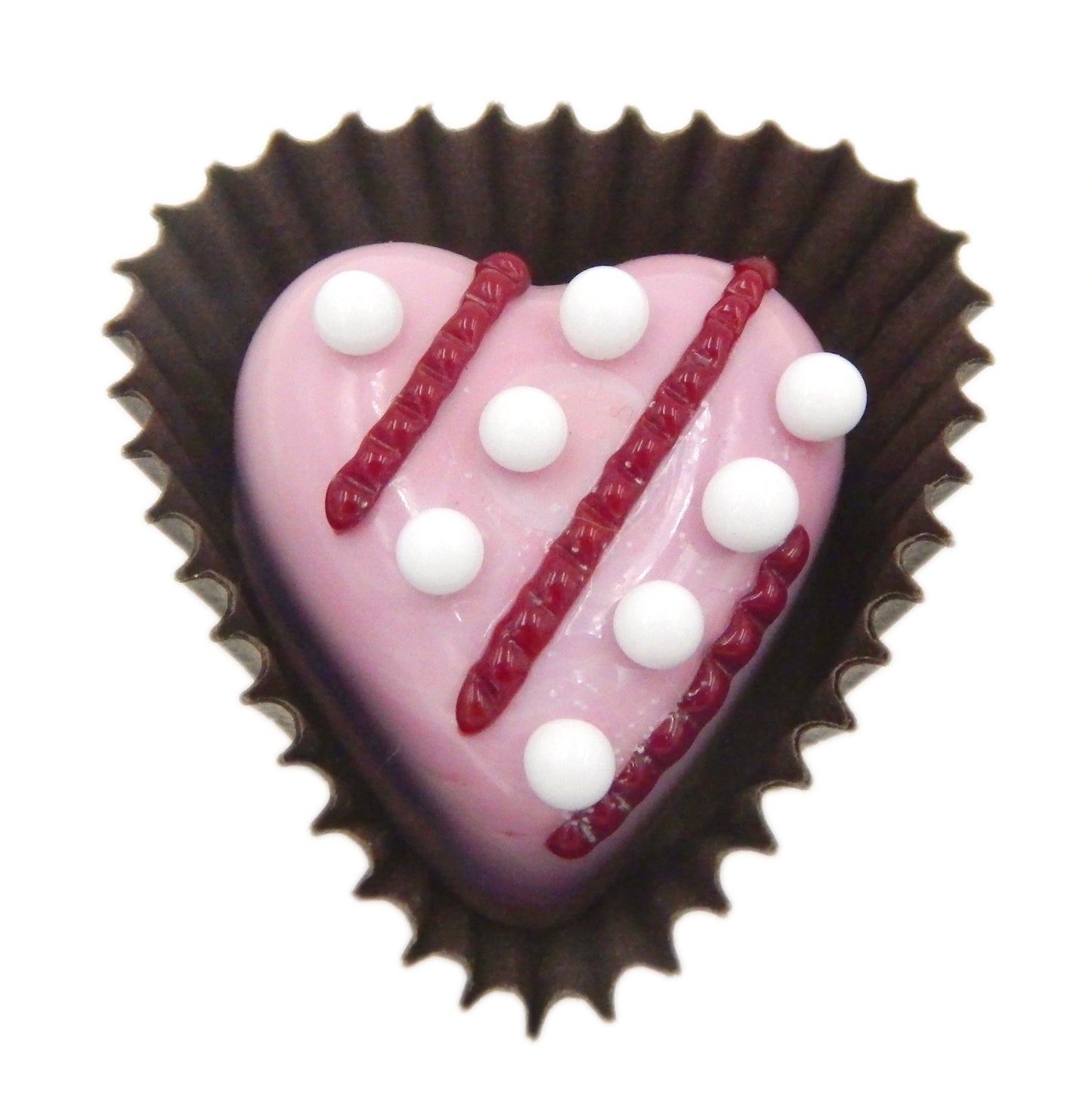 Strawberry Chocolate Heart with Lines & Dots (14-049SHW)