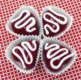 Heart-Shaped Chocolate Treats with Drizzles of Creamy Frosting - Assorted Colors (14-059+)