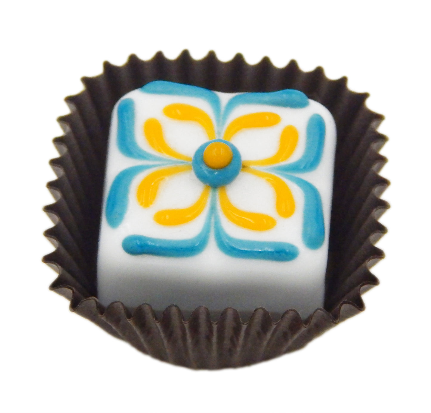White Chocolate Treat with Turquoise & Mango Design (18-060WQG)