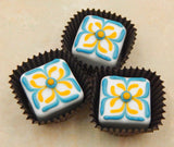 White Chocolate Treat with Turquoise & Mango Design (18-060WQG)