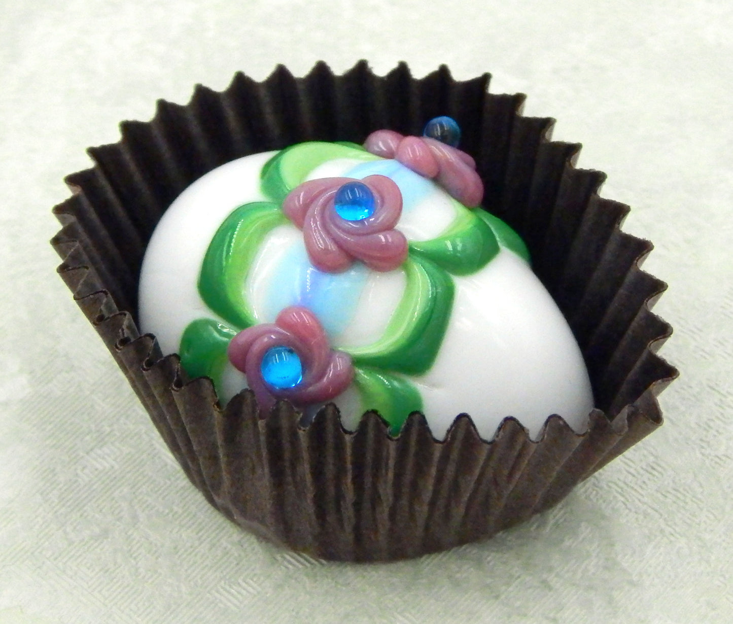 Chocolate Decorated Easter Egg with Flower Band (24-029+)
