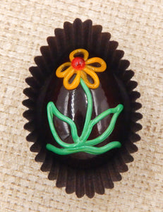 Decorated Easter Egg Chocolate with Flower (24-039+)