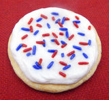 Patriotic Red, White & Blue Glass Sugar Cookie with Sprinkles (76-203WEH)