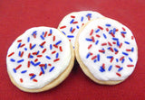 Patriotic Red, White & Blue Glass Sugar Cookie with Sprinkles (76-203WEH)