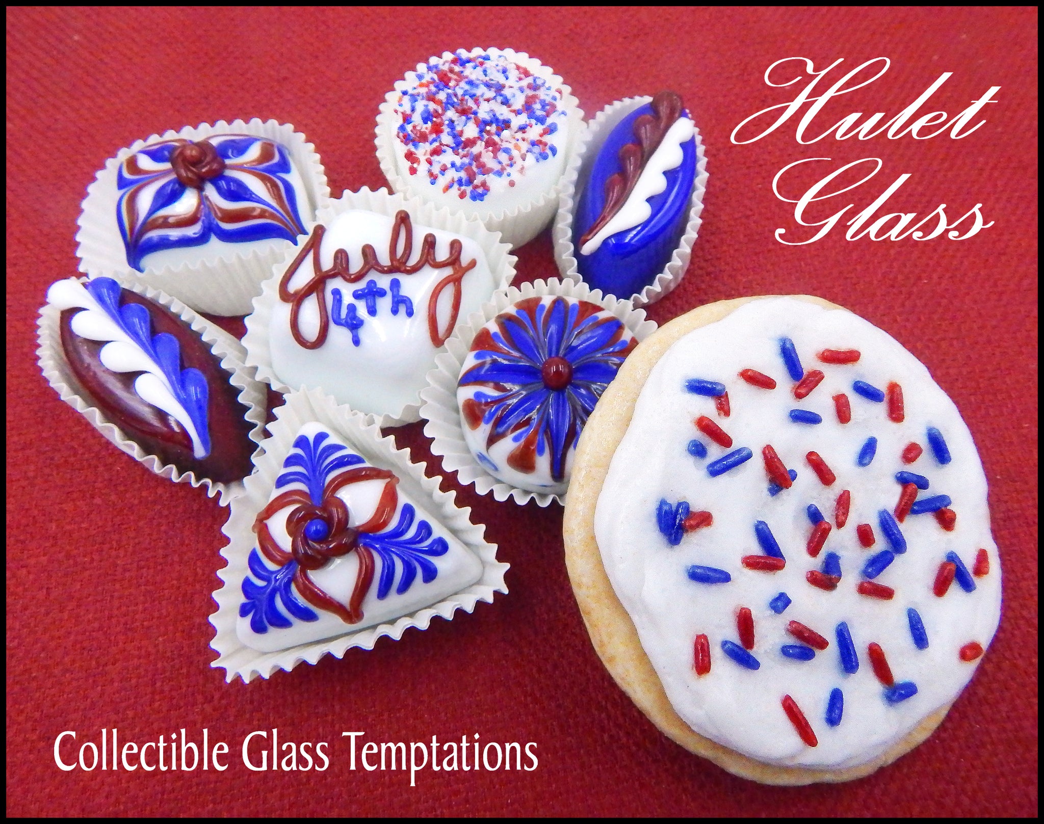 Patriotic Red, White & Blue Glass Sugar Cookie with Sprinkles (76-203W –  Hulet Glass