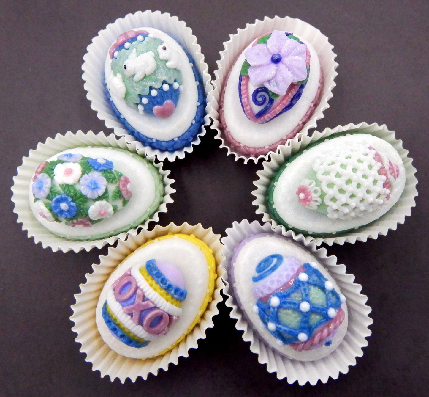 Easter Egg Petit Four with Flower Bouquet (84-103)