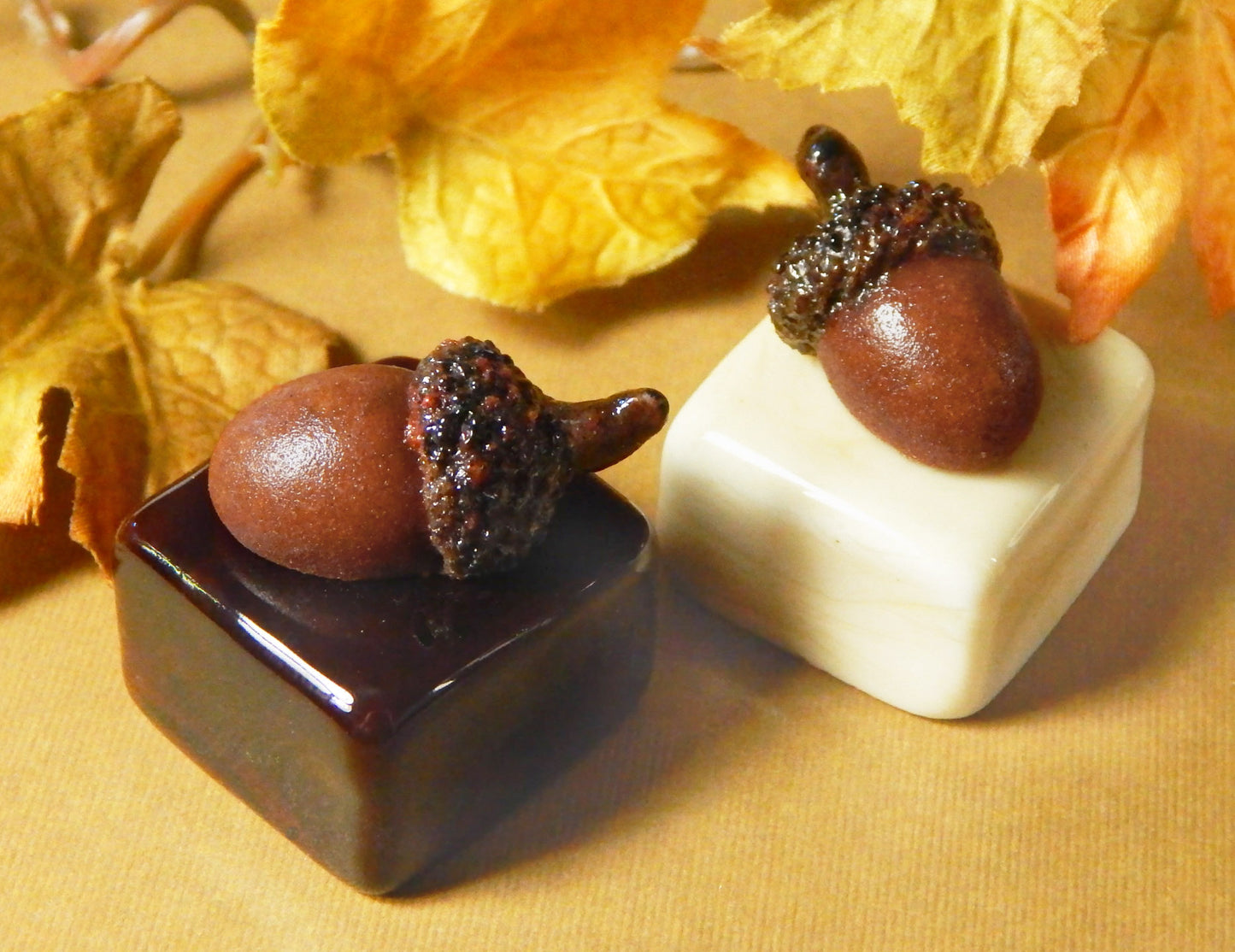 Glass Chocolate - Vanilla with Acorn (12-018V)