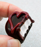 Bitten Chocolate with Dark Cherry Red Heart (B14-011CHW)