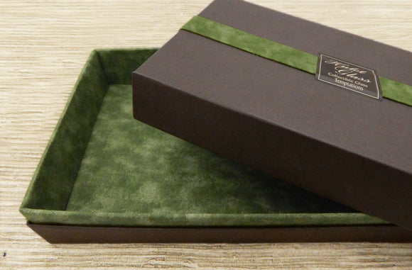 Empty Box for 18 to 20 Art Glass Chocolates - Dark Green (BxER20)