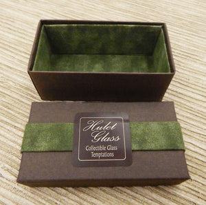 Empty Box for 2 Art Glass Chocolates - Dark Green (BxERG2)