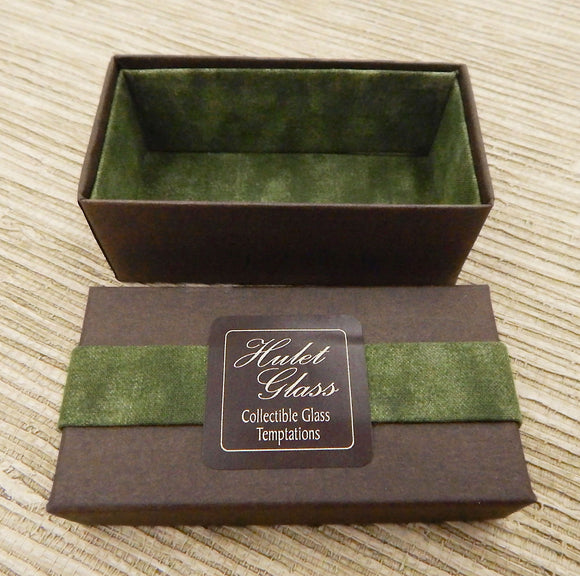 Empty Box for 2 Art Glass Chocolates - Dark Green (BxER2)