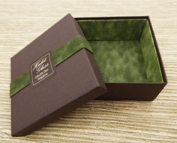 Empty Box for 4 to 6 Art Glass Chocolates - Dark Green (BxER4)