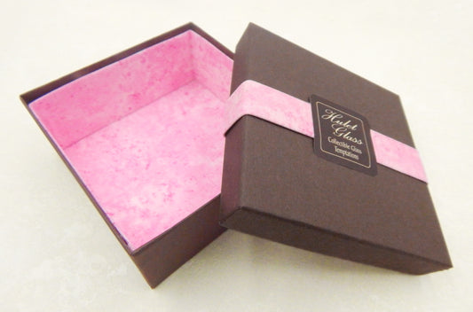 Empty Box for 4 to 6 Art Glass Chocolates - Pink (BxERP4)