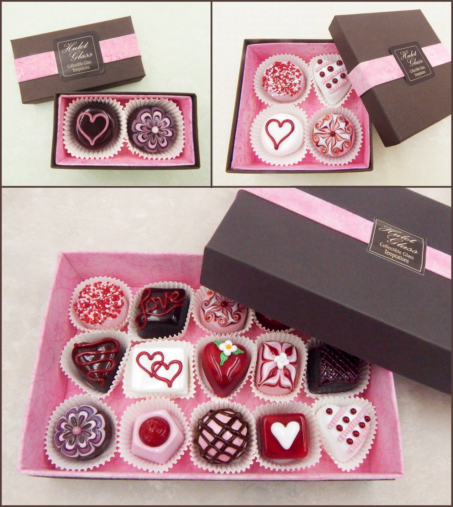 Empty Box for 18 to 20 Art Glass Chocolates - Pink (BxERP20)