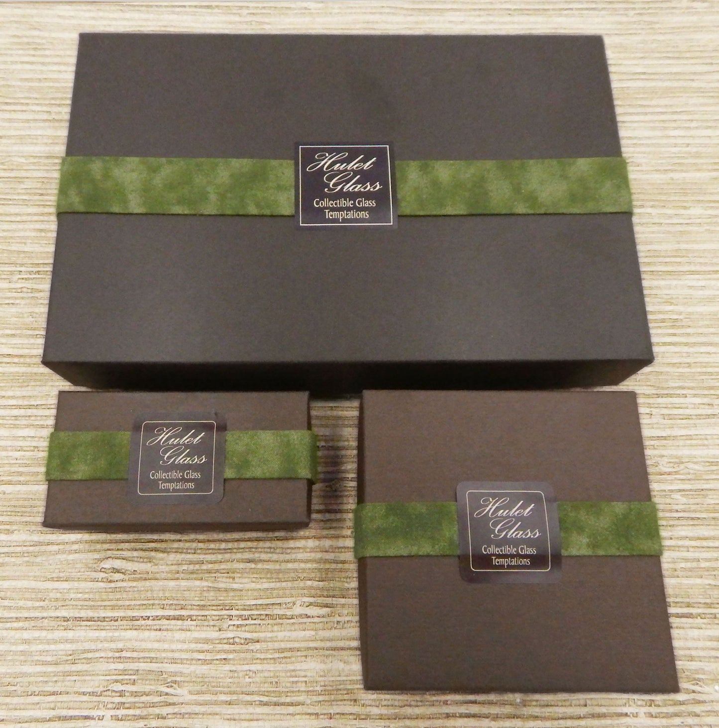 Empty Box for 4 to 6 Art Glass Chocolates - Dark Green (BxERG4)